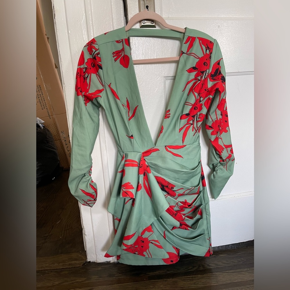 Green and red sexy dress